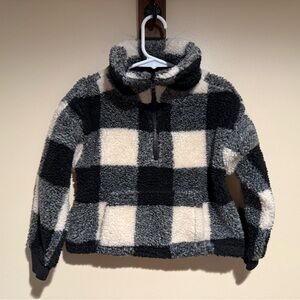 Tea Collection Sherpa Plaid Fleece jacket XS 2-3